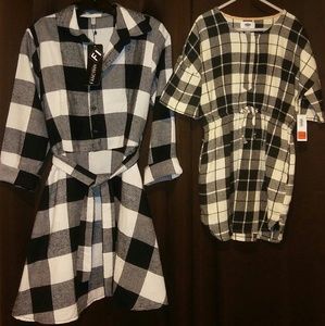 Checker black and white dresses