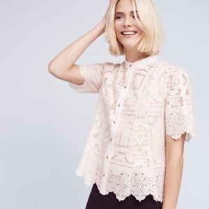 Anthropologie Sagesse Lace Blouse