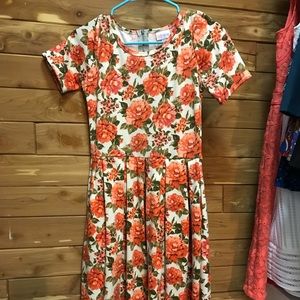 EUC XS Amelia Dress with Coral Flowers