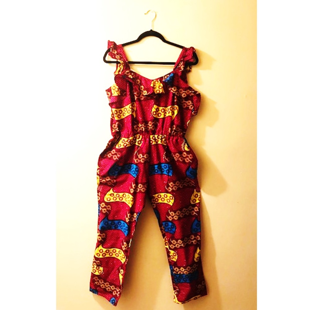 Vibrant West African Print Jumpsuit (Never Worn)