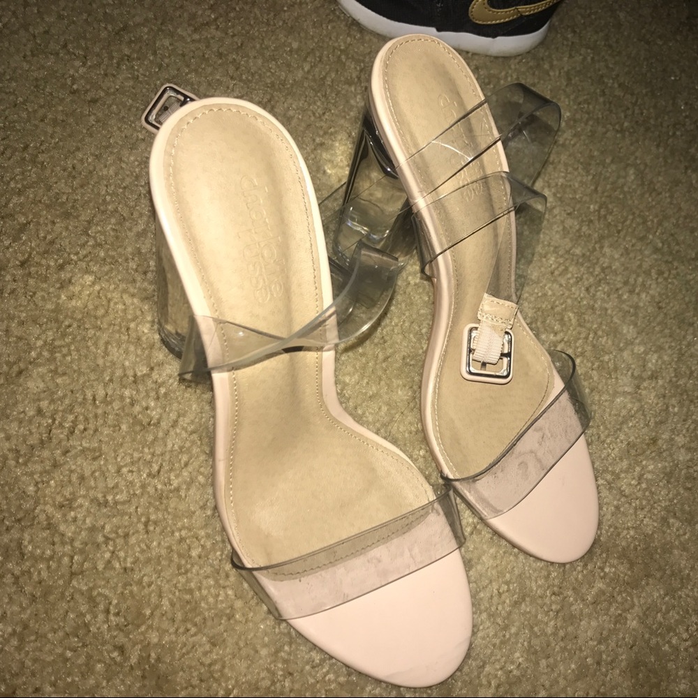 Clear/nude heels