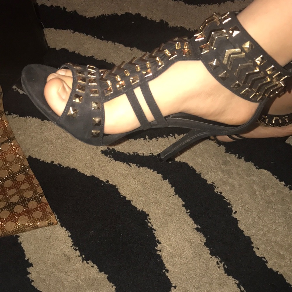 Charlotte Russe black studded heels.