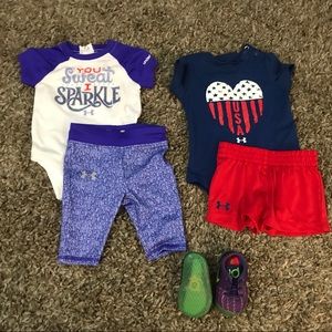 Baby Under Armour outfits and Nike shoes.