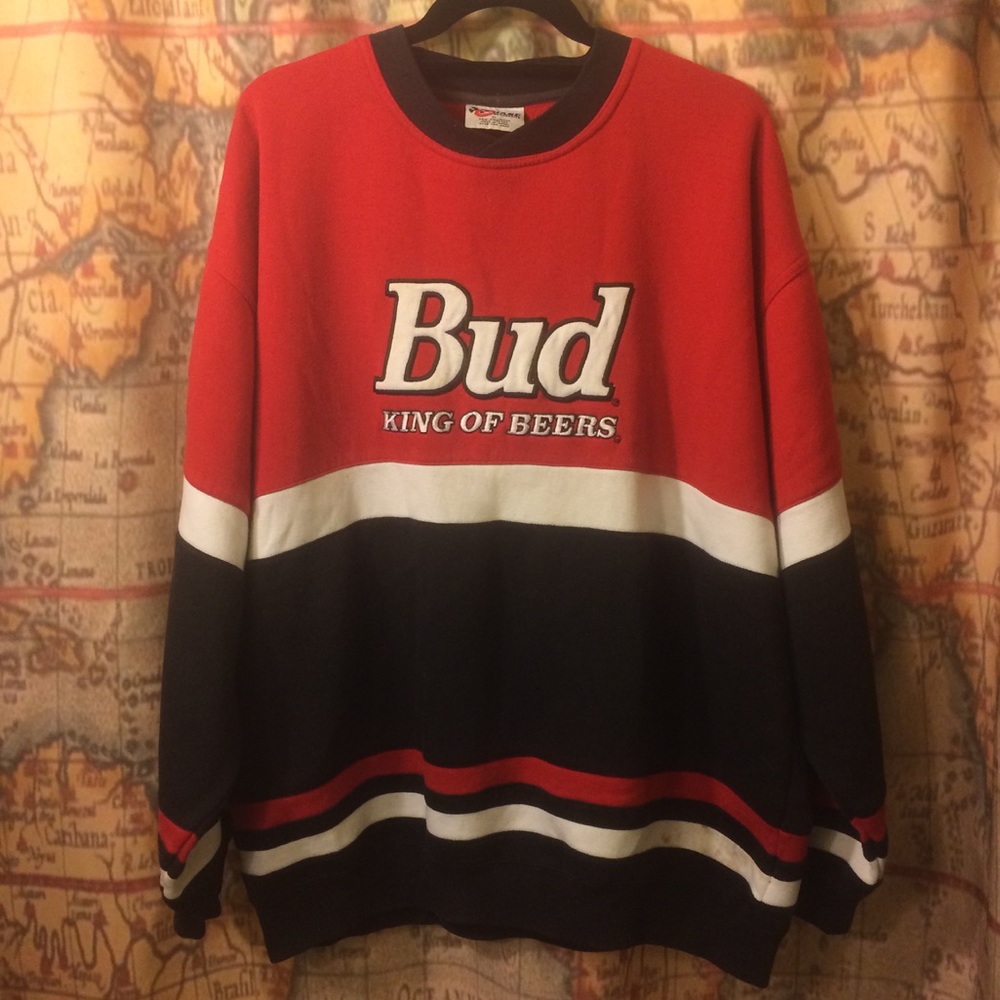 90s Crew Neck Bud SweatShirt XL Earnhardt Beer USA