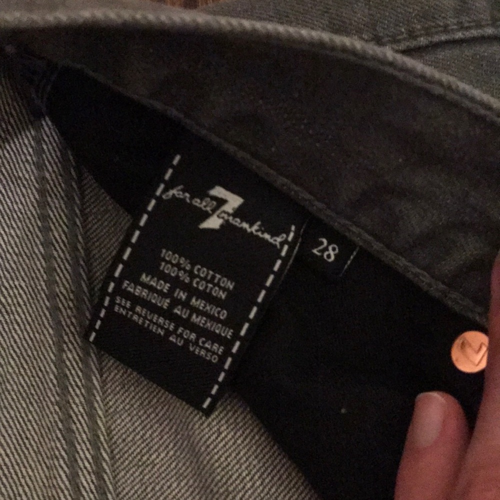 7 For All Mankind Grey Ripped Rhigby Jeans - Picture 6 of 7