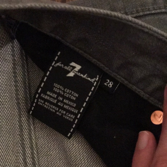 7 For All Mankind Grey Ripped Rhigby Jeans - Picture 6 of 7