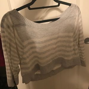 MIDSLEEVE STRIPED SWEATER