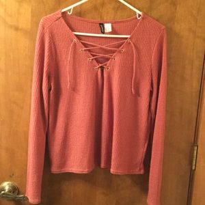 H&M lace-up top