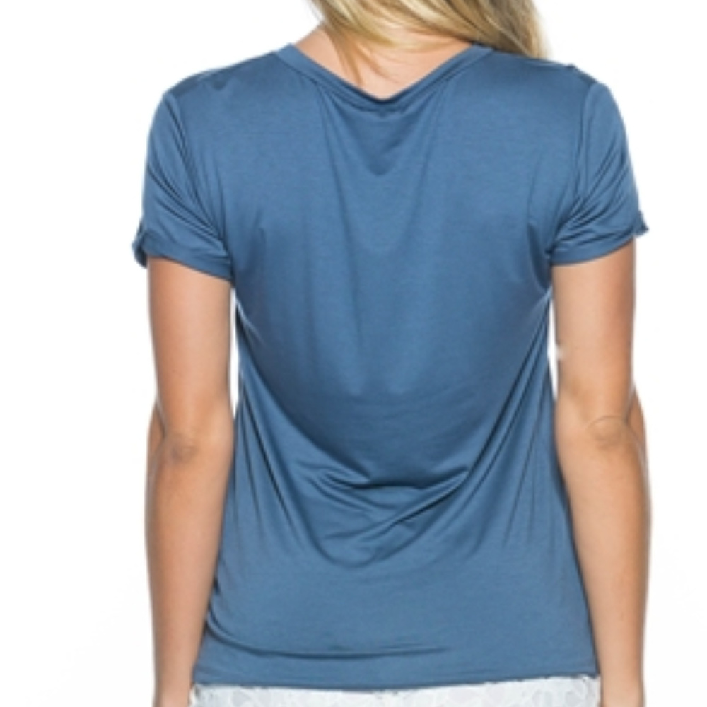 (LAST 1) BLUE SASSY CHOKER TEE - Picture 3 of 4