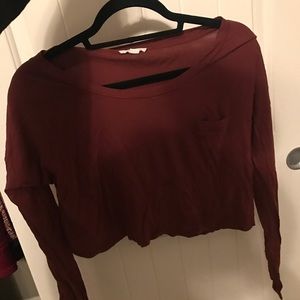 LONG SLEEVE MAROON BLOUSE