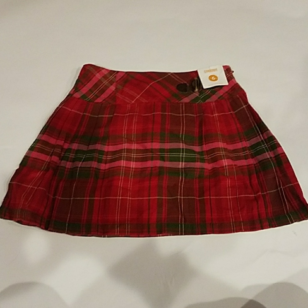 Girls Gymboree plaid pleated skirt 6 NEW