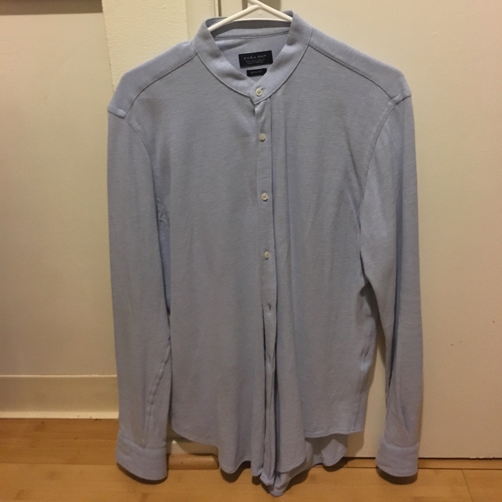Baby blue Zara loving sleeve button up
