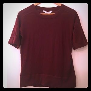 Everlane Luxe wool mid-sleeve sweater in burgundy