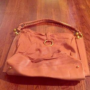 Tan leather, BCBG shoulder purse. Barely worn!