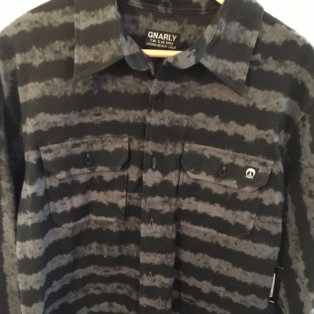 Gnarly striped flannel NWT