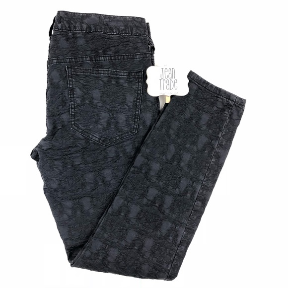 black patterned jeans