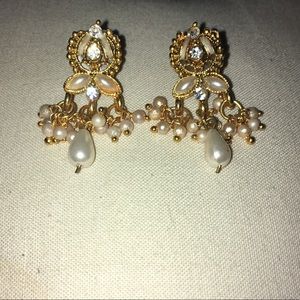 Gold and Pearl Earrings from India