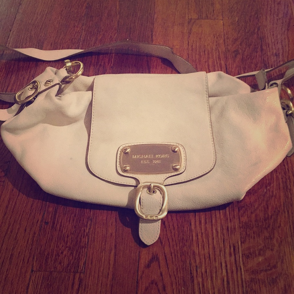 White leather, Michael Kors cross body bag
