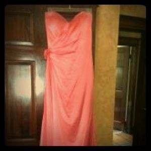 Pink silk prom dress