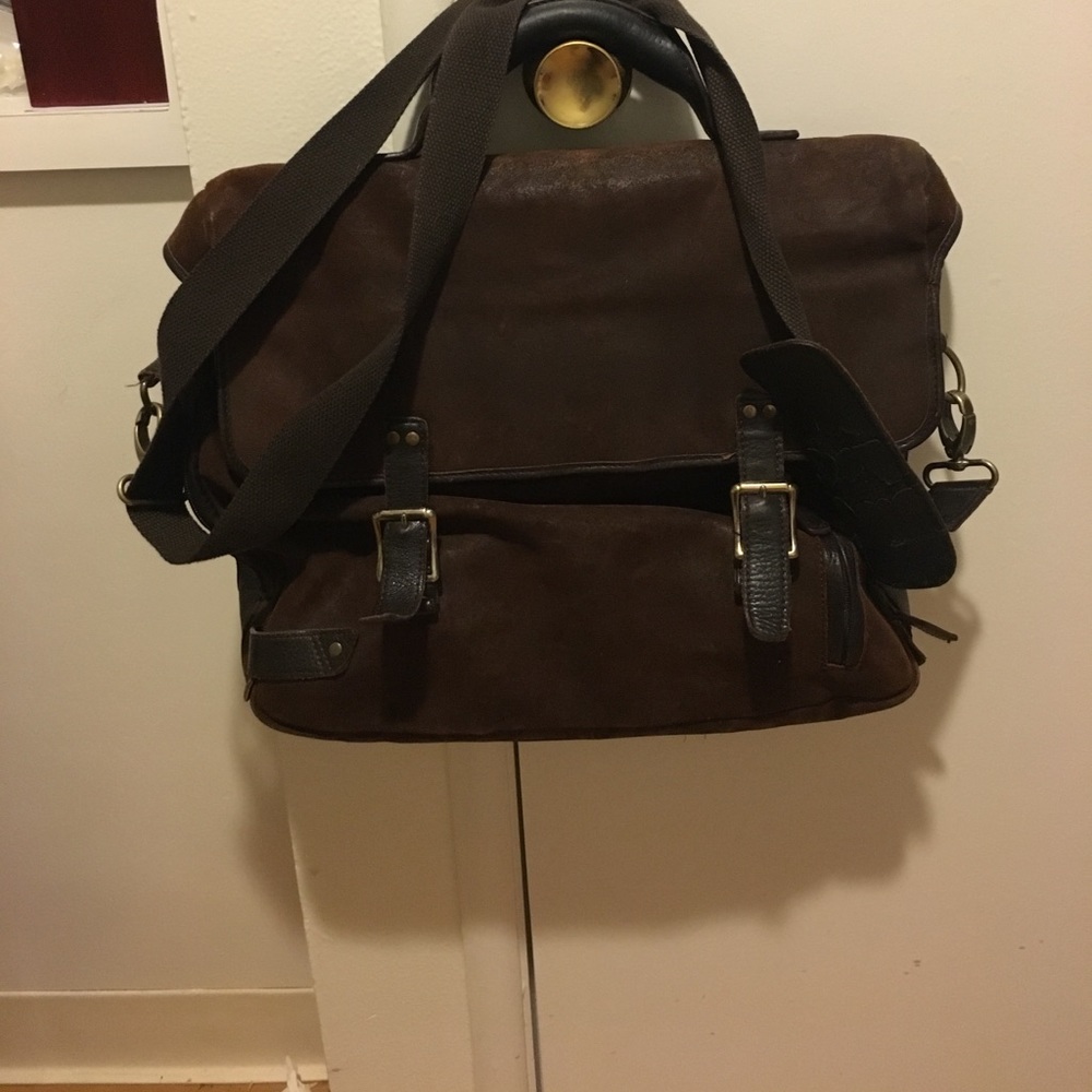 Busca vintage brown leather satchel