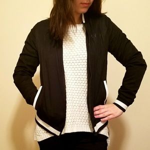 RVCA Black and White Bomber Jacket