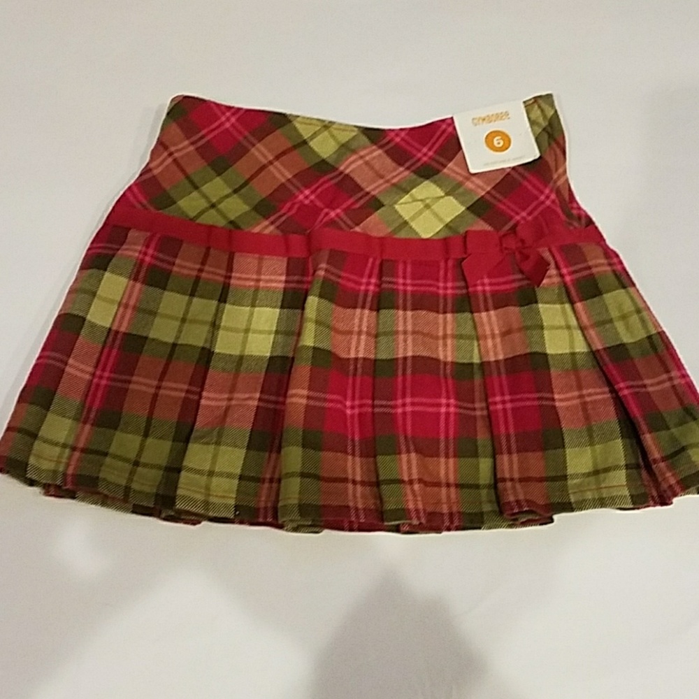 Girls Gymboree pleated plaid skirt 6 new
