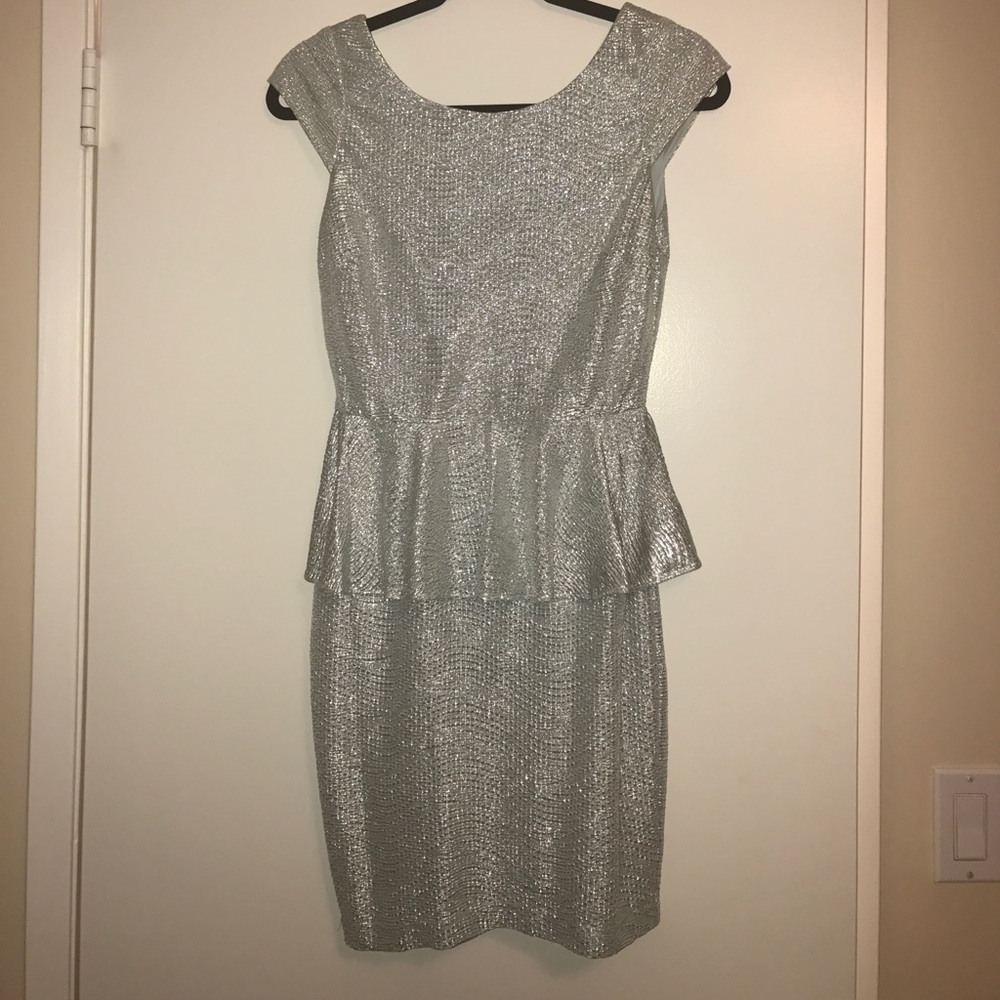 Silver Peplum Dress