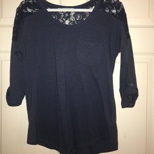 Maurices shirt with lace neck