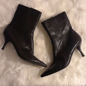 Nine West Black Leather Mid Calf Boot