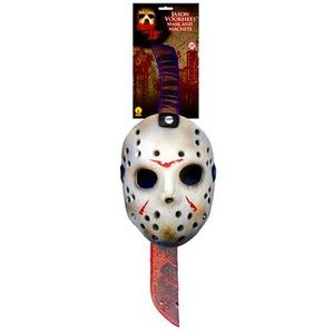 Friday the 13th Jason plastic mask & machete