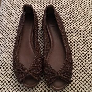 Frye malorie woven leather flats NWOT