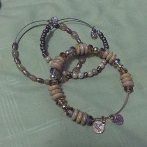Alex & Ani - group of 3 vintage beaded bracelets