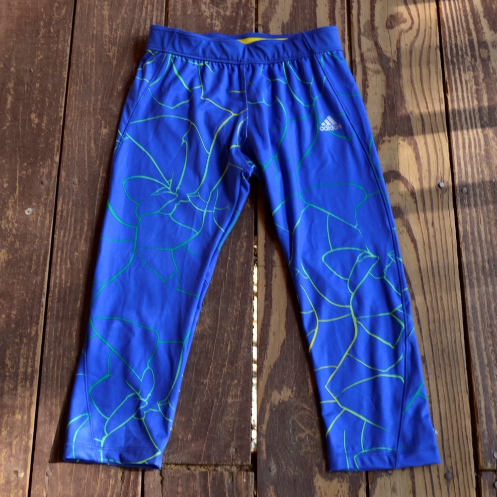 Blue Adidas techfit capris  / tights