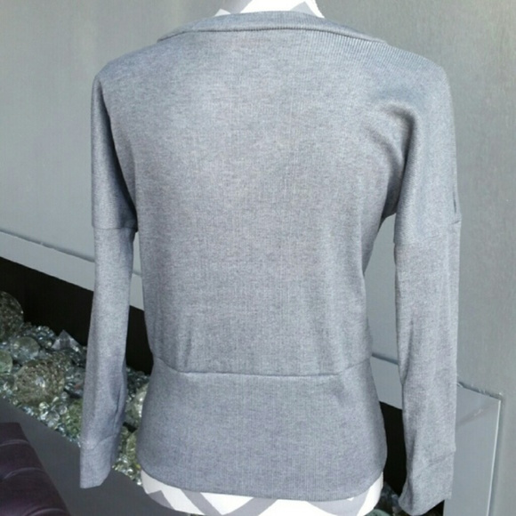 TOP SASSY GRAY LACE UP FRONT TOP - Picture 3 of 3