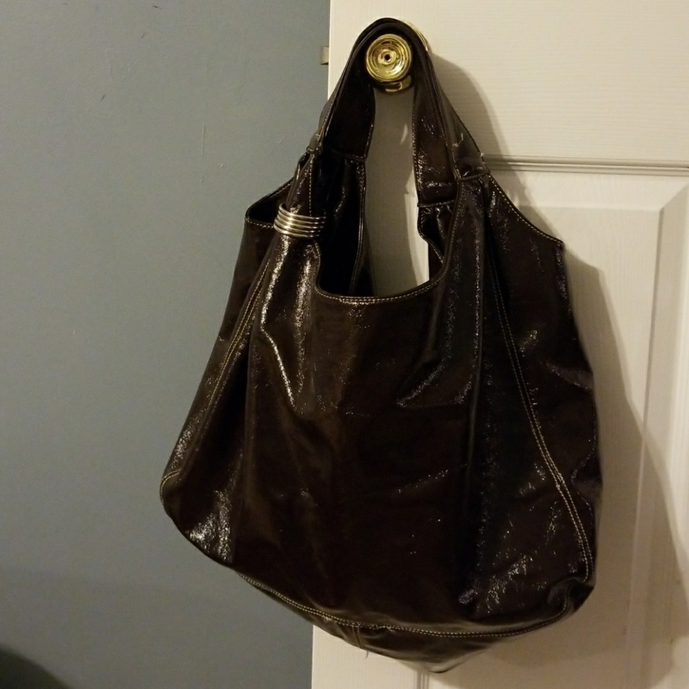 Shiny Brown Handbag Large