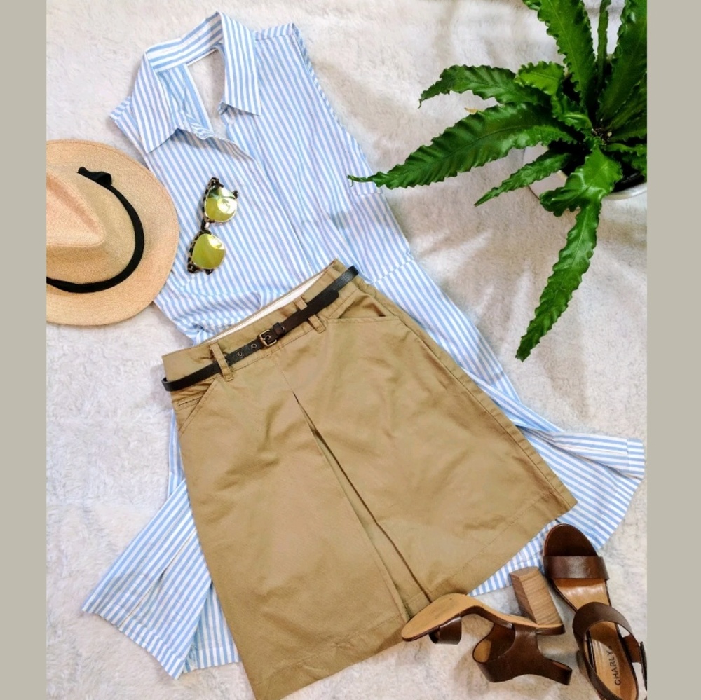 MNG by Mango Basic A Line Khaki Tan skirt Sz 2