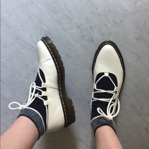 White Dr. Marten Lace Up Pumps!