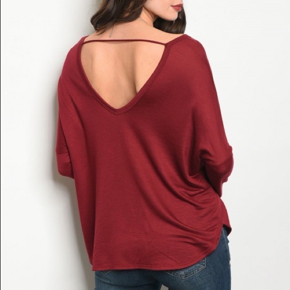❤️Burgundy ❤️top with front and back detail- Top - Picture 3 of 6