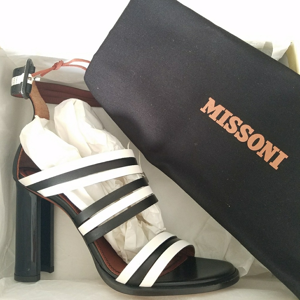 Missoni New Leather Heeled Sandals size 7.5 - Picture 4 of 8