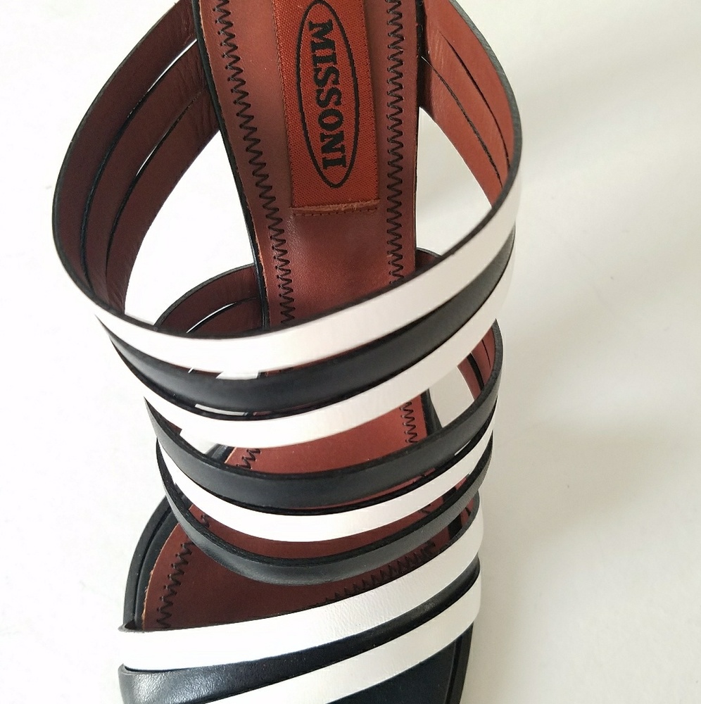 Missoni New Leather Heeled Sandals size 7.5 - Picture 6 of 8