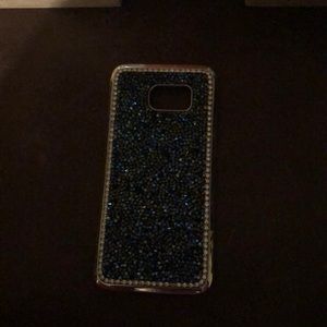 Blue glitter Samsung galaxy phone case