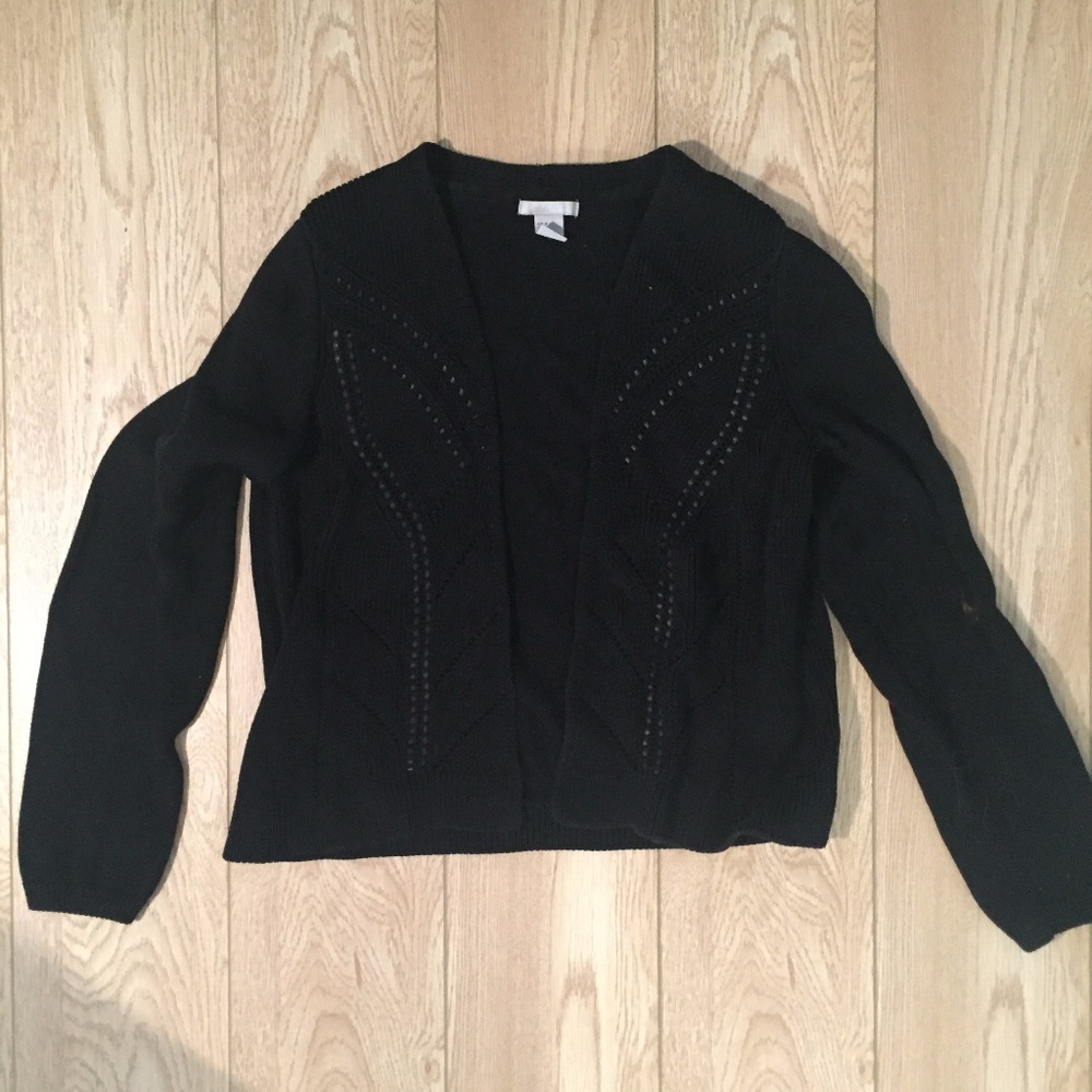 Black Sweater With Unique Leather Details