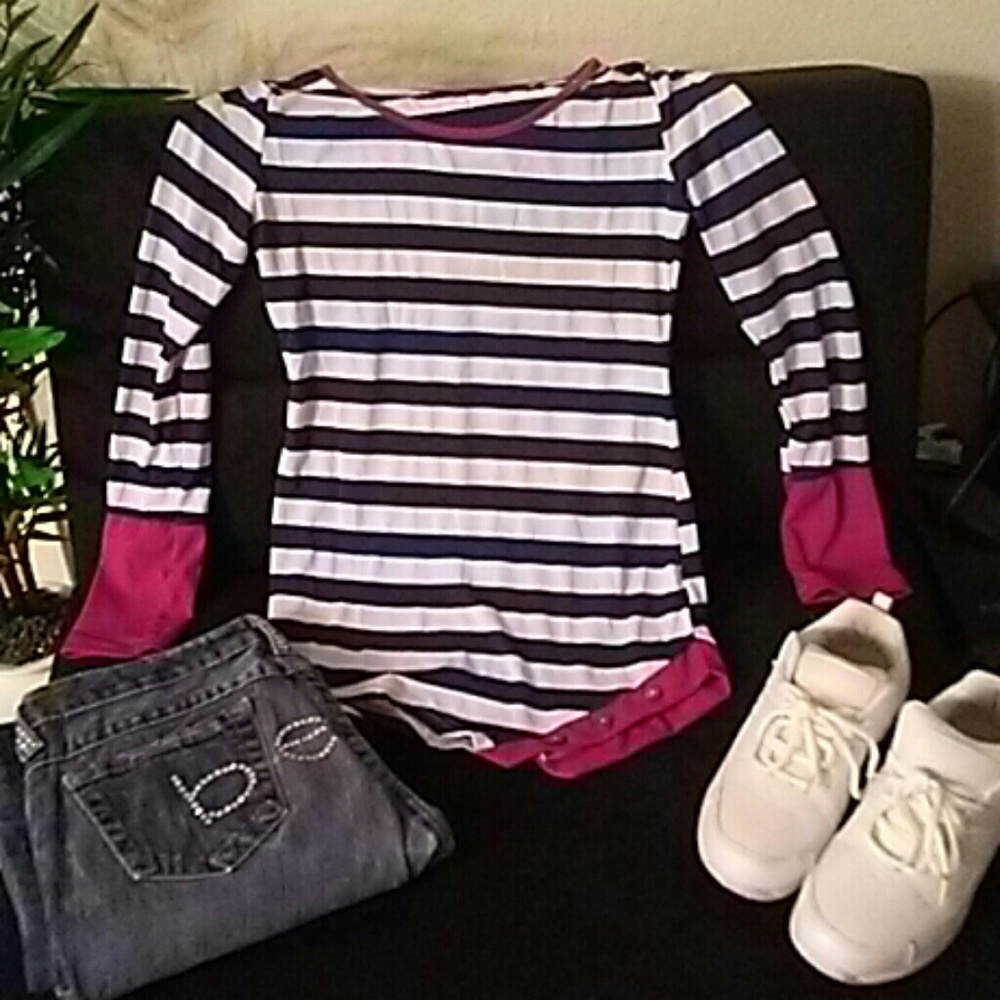 Blue and white striped shirt