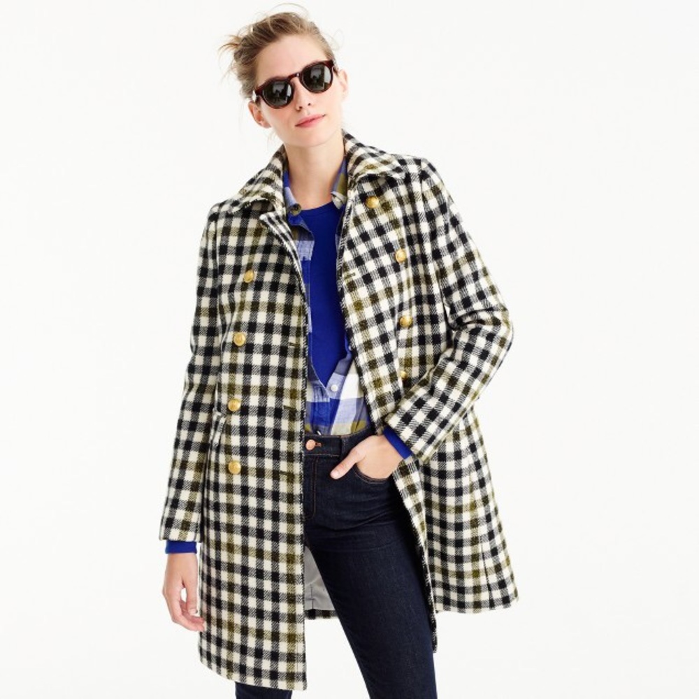 J. Crew Double-breasted coat in oxford check