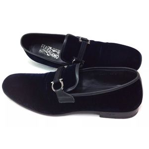 Salvatore Ferragamo Velvet Party Loafers Size 9.5