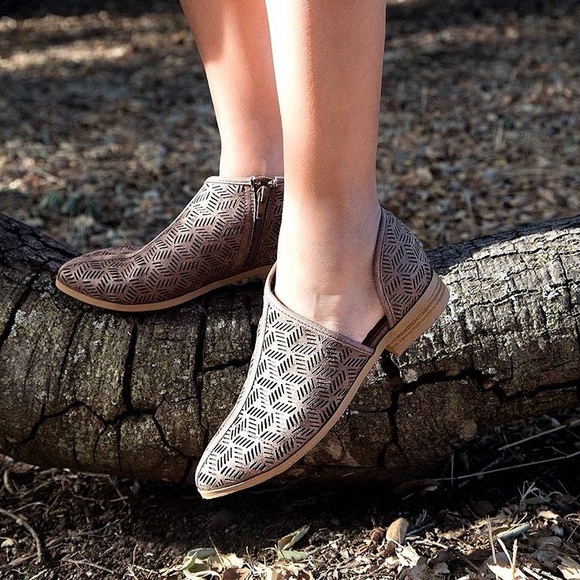 1 LEFT!!! NWT. Perforated open mocha bootie - Picture 2 of 8