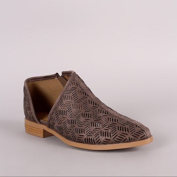 1 LEFT!!! NWT. Perforated open mocha bootie - Picture 4 of 8