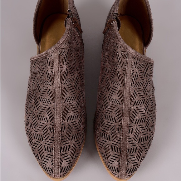 1 LEFT!!! NWT. Perforated open mocha bootie - Picture 6 of 8