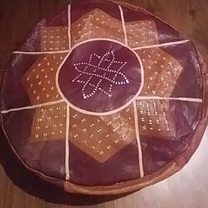 Leather Pouf