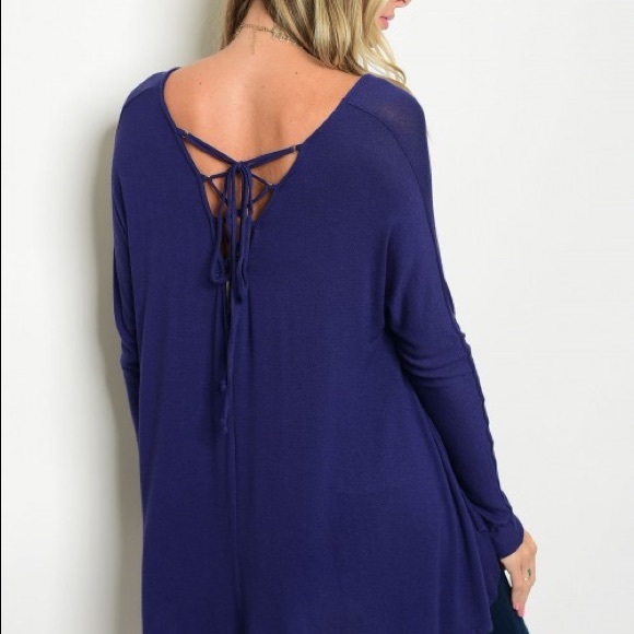 CLEARANCE ‼️Navy blue back lace tie up - top - Picture 3 of 4